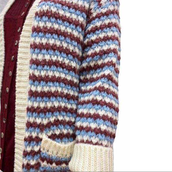 Multicolor Crochet Long Sleeves Front Pockets Cardigan Sweater Jacket NEW - Picture 1 of 4